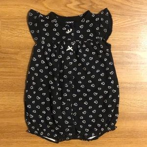 Carter’s Baby Girl Romper Black & White 9 Months